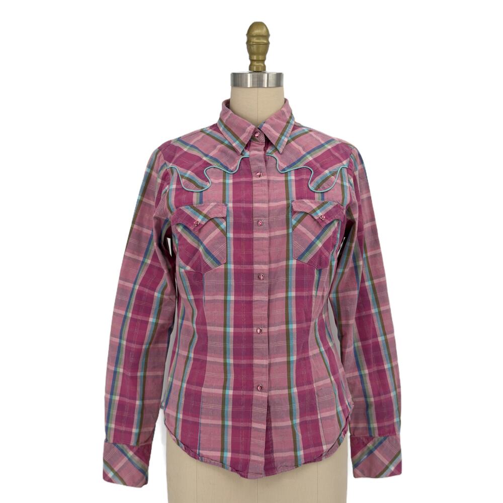 Roper Plaid Long Sleeve Pearl Snap Western Shirt size Small